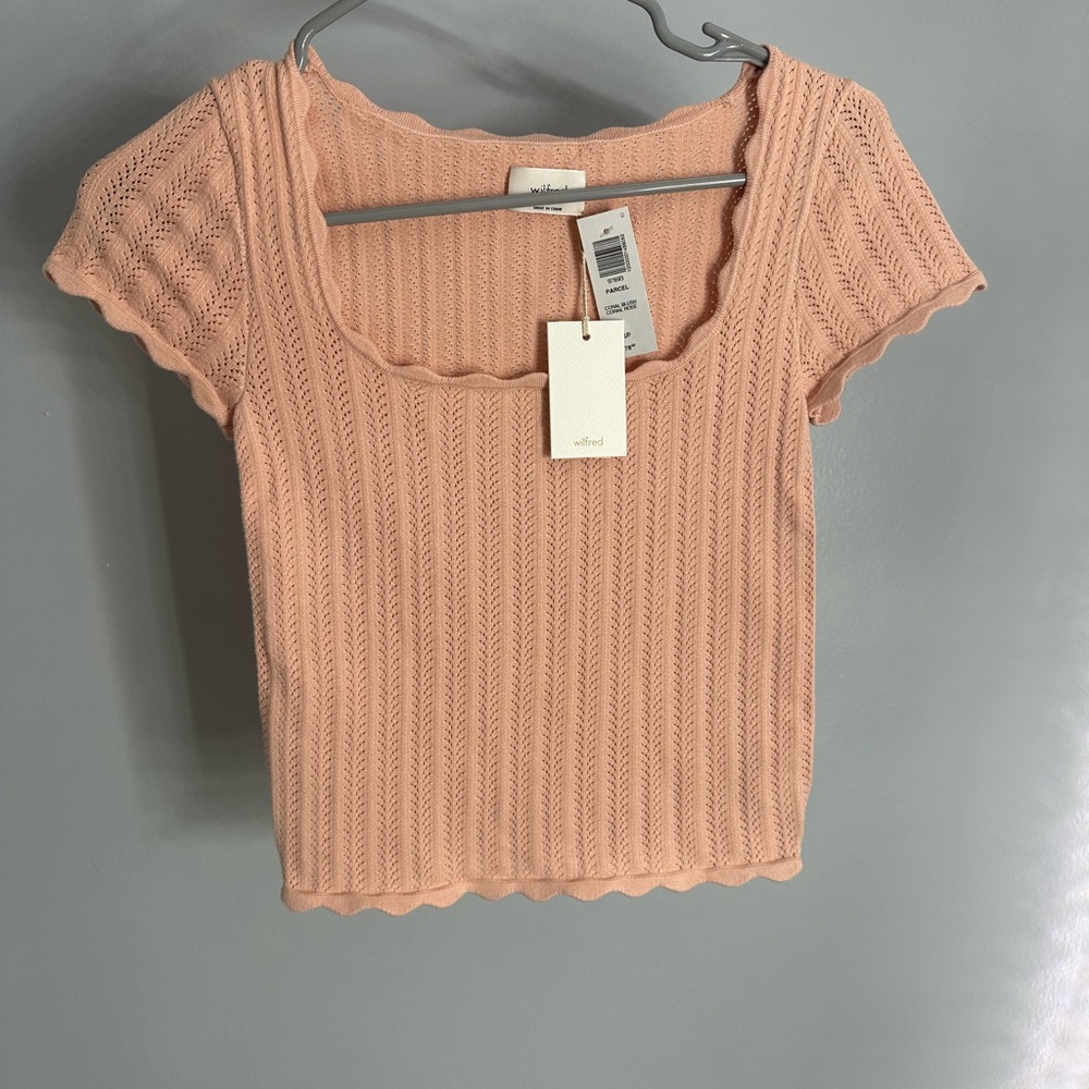 Aritzia Knit Parcel Coral Blush Top